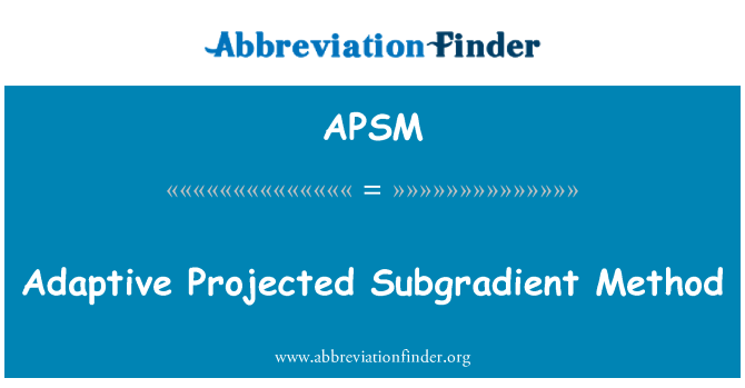 APSM: Prilagodljiva metoda načrtovanih Subgradient
