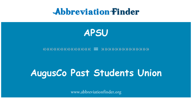 APSU: AugusCo Past Students Union