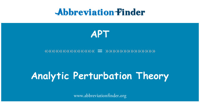 APT: Teori Perturbation analitik