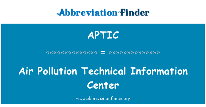 APTIC: Centro de informações de técnico de poluição de ar