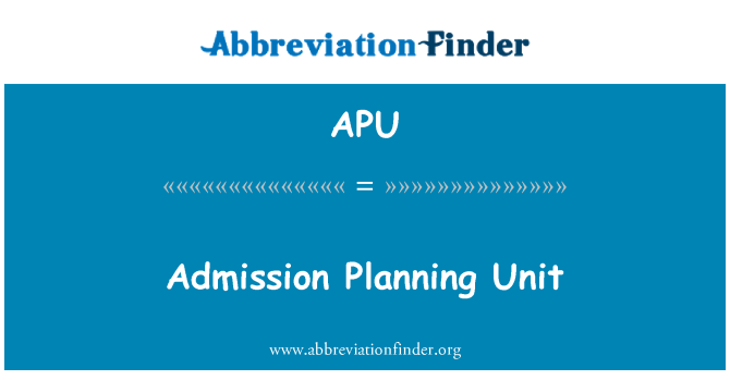 APU: Prijatie Planning Unit