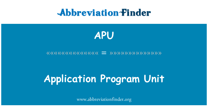 APU: Aplikacji Program jednostki