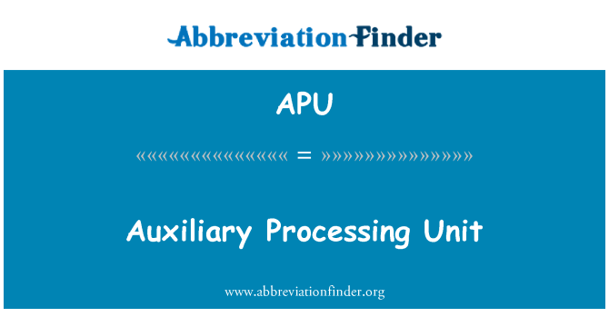 APU: Unidad de procesamiento auxiliar