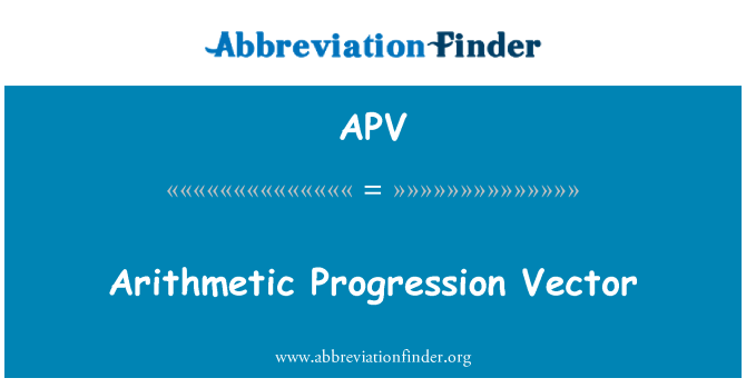 APV: Progressió aritmètica Vector