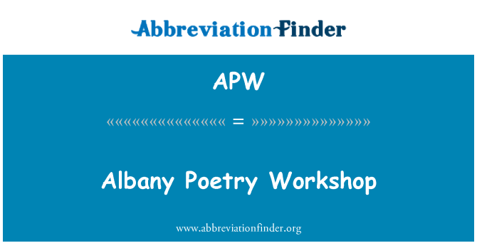 APW: Albany कविता कार्यशाला