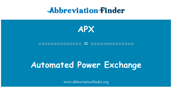 APX: 자동된 전력 거래소