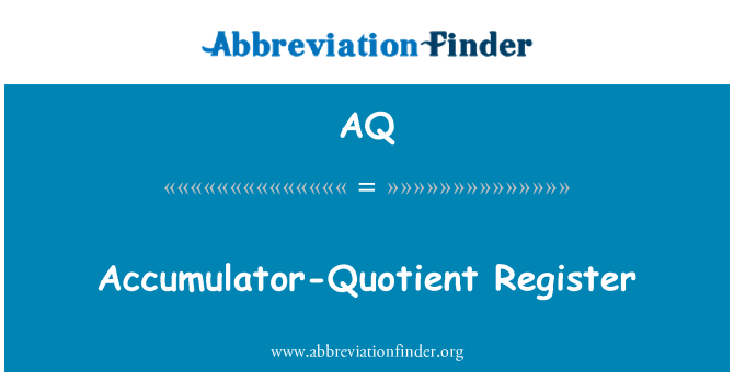 AQ: Register akimilatè-Quotient