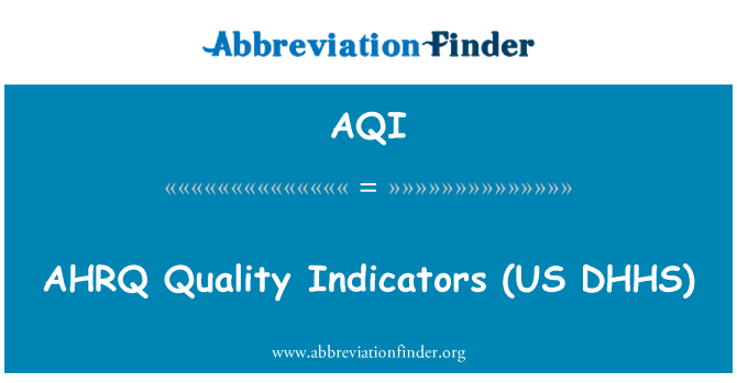AQI: AHRQ kvalitetsindikatorer (amerikanske DHHS)