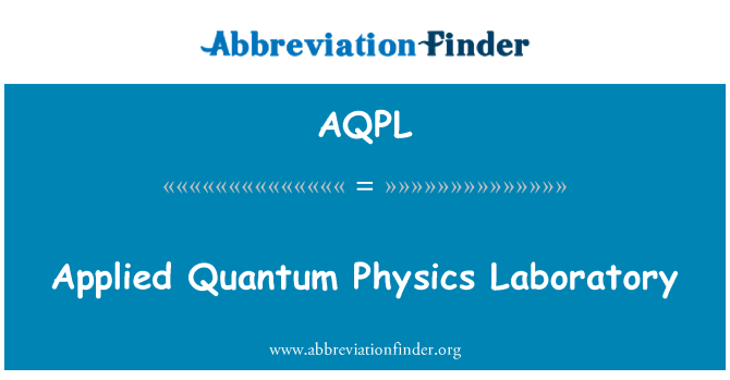 AQPL: Použité laboratórium kvantovej fyziky