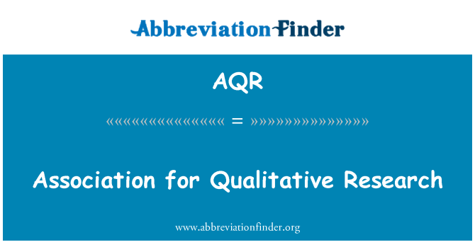 AQR: 定性研究协会