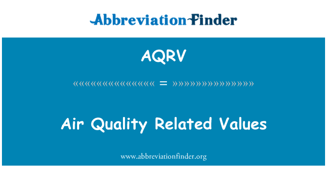 AQRV: Qualidade do ar relacionados a valores de