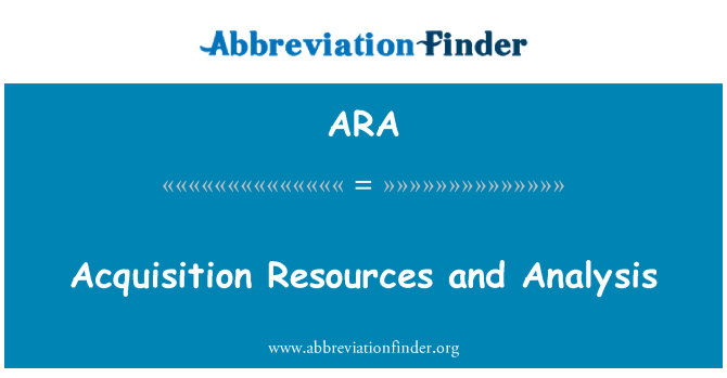 ARA: 採集資源及其分析