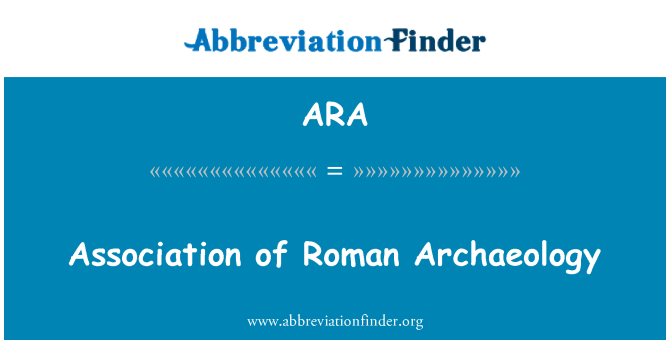 ARA: האגודה לארכאולוגיה הרומית