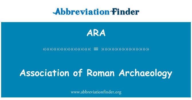 ARA: Asociace římská archeologie