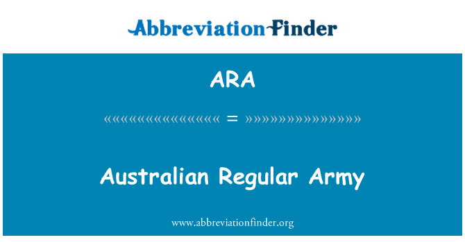 ARA: Australische Armee