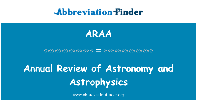 ARAA: Roční přehled astronomie a astrofyziky
