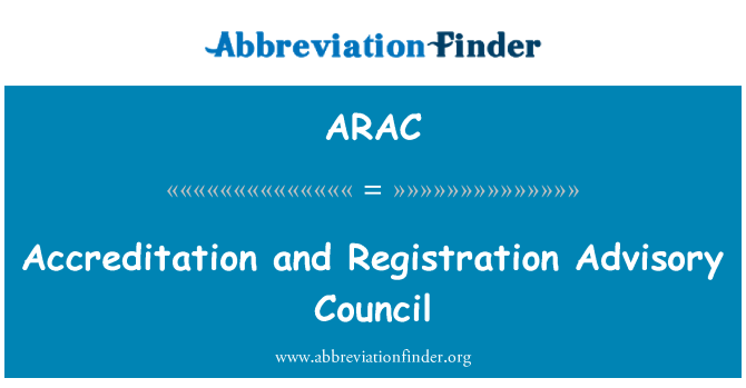 ARAC: Poradní rada pro akreditaci a registrace