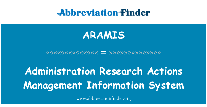 ARAMIS: Uprava raziskovalnih dejavnosti upravljavski informacijski sistem
