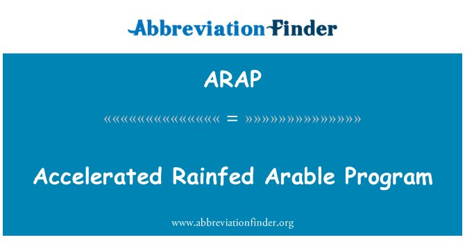 ARAP: Programme accéléré Rainfed arables