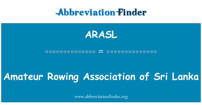 ARASL: Amateur Rowing Association von Sri Lanka