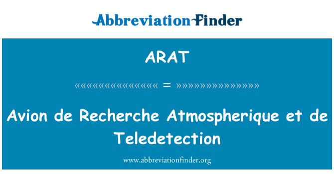 ARAT: Διάλεξη Avion Atmospherique et de τηλεανίχνευση