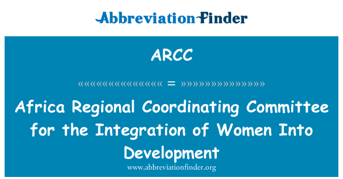 ARCC: 非洲區域協調委員會,將婦女納入發展
