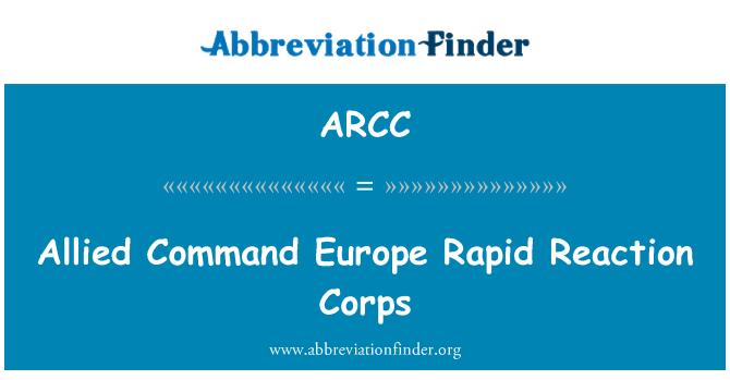 ARCC: Allierade kommandot Europa snabb reaktion kår