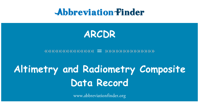 ARCDR: Độ và Radiometry Composite dữ liệu hồ sơ