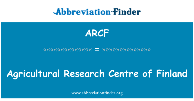 ARCF: مركز البحوث الزراعية من فنلندا