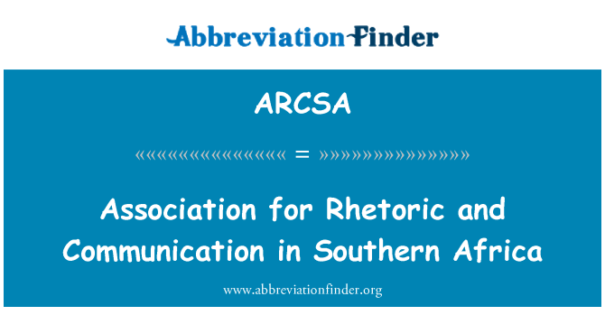 ARCSA: Verein für Rhetorik und Kommunikation im südlichen Afrika