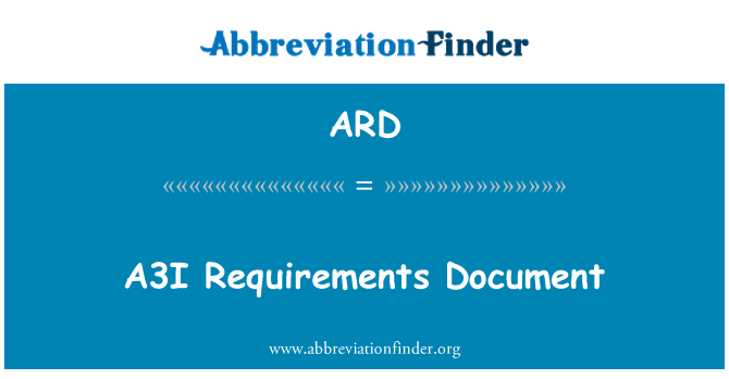 ARD: Documento de requisitos A3I