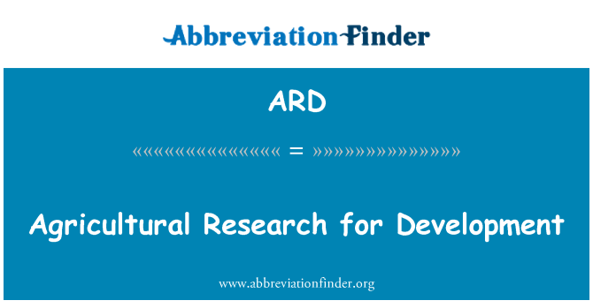 ARD: विकास के लिए कृषि अनुसंधान