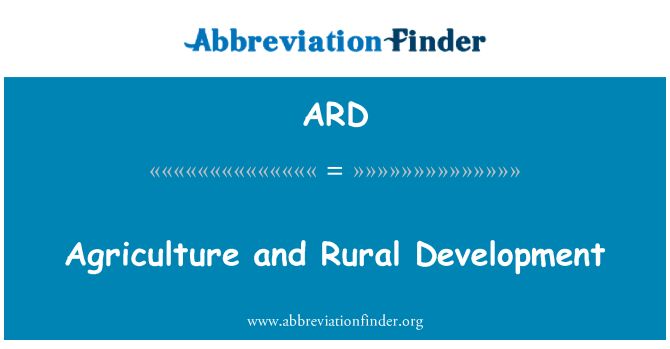 ARD: Pertanian dan pembangunan luar bandar