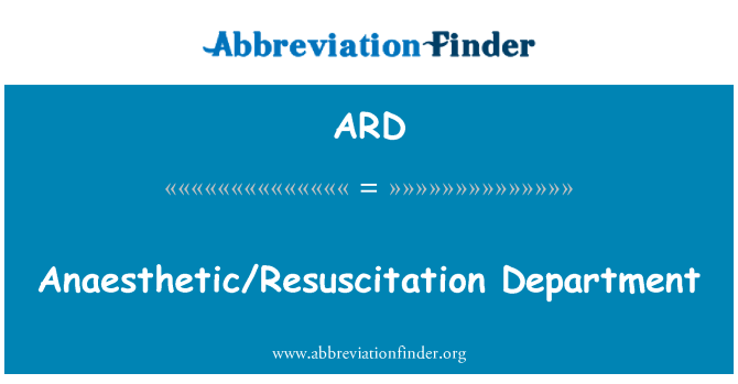 ARD: Znieczulenie/resuscytacji w departamencie