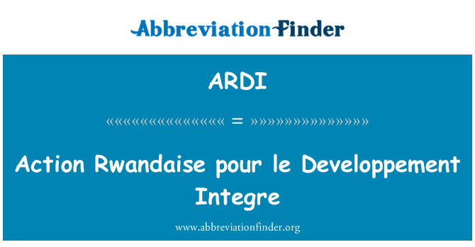 ARDI: הפעולה Rwandaise מזוג le Developpement Integre