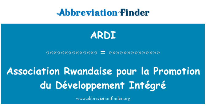 ARDI: Ассоциация Rwandaise pour la Объединенный штаб содействия развитию