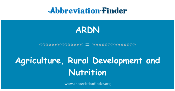 ARDN: Agriculture, développement Rural et Nutrition