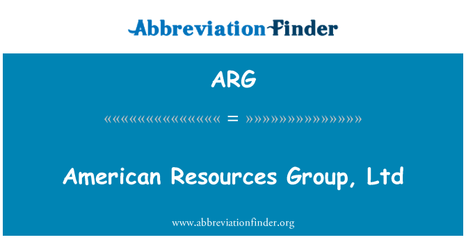 ARG: Amerikan resurser Group Ltd