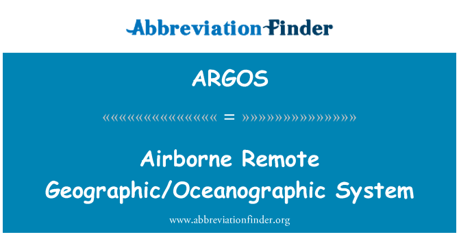 ARGOS: Vzduchem vzdálený zeměpisné oceánografické systém
