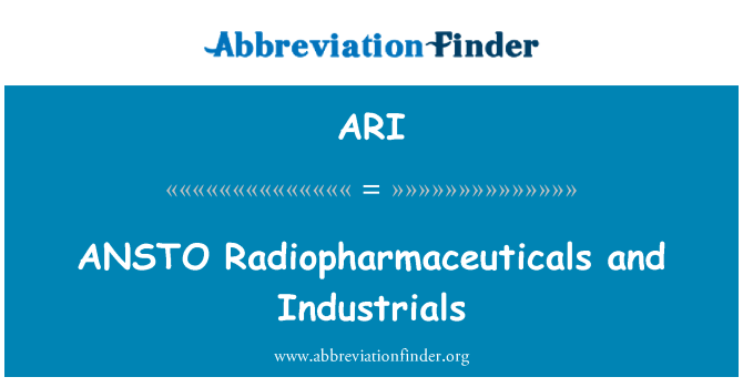 ARI: ANSTO radiofarmak a Industrials