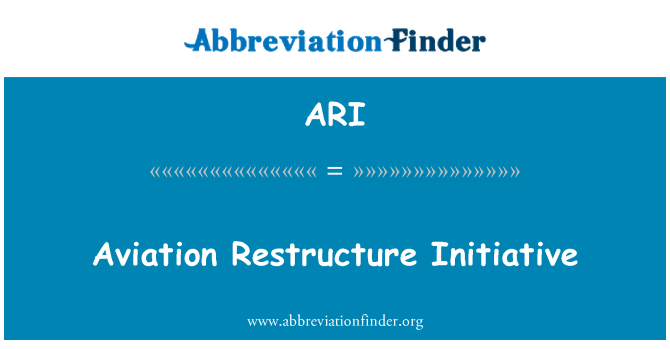 ARI: Luftfart omstrukturere initiativ