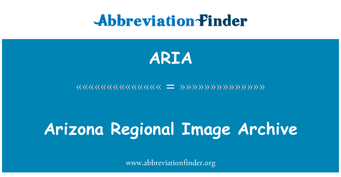 ARIA: Arizona Regional Image Archive