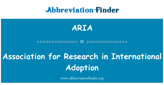 ARIA: Foreningen for forskning i International Adoption