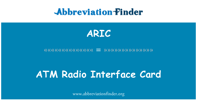 ARIC: Machin ATM radyo entèfas kat