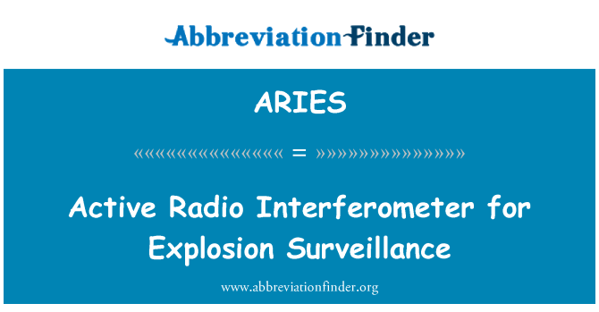 ARIES: Aktivní rádiového interferometru exploze dohledu