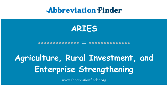 ARIES: Agrikilti, seksyon riral envèstisman, ak Enterprise Renforcement