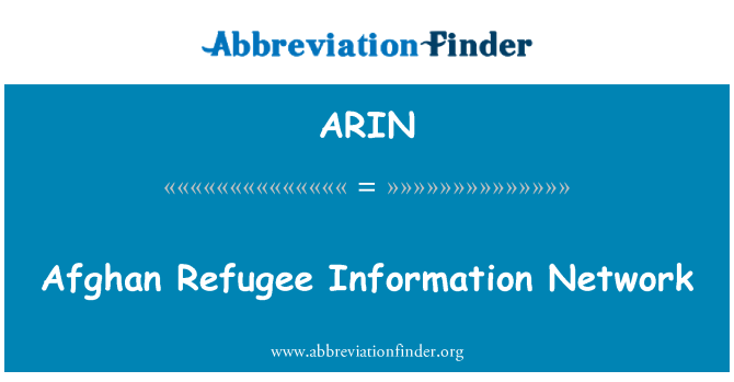ARIN: Afghan Refugee Information Network