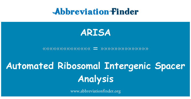 ARISA: Ribozomal Intergenic Spacer analiz otomatik