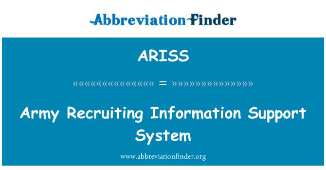 ARISS: L'exèrcit de reclutament suport sistema d'informació