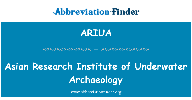 ARIUA: Institut de recherche asiatique de l'archéologie sous-marine